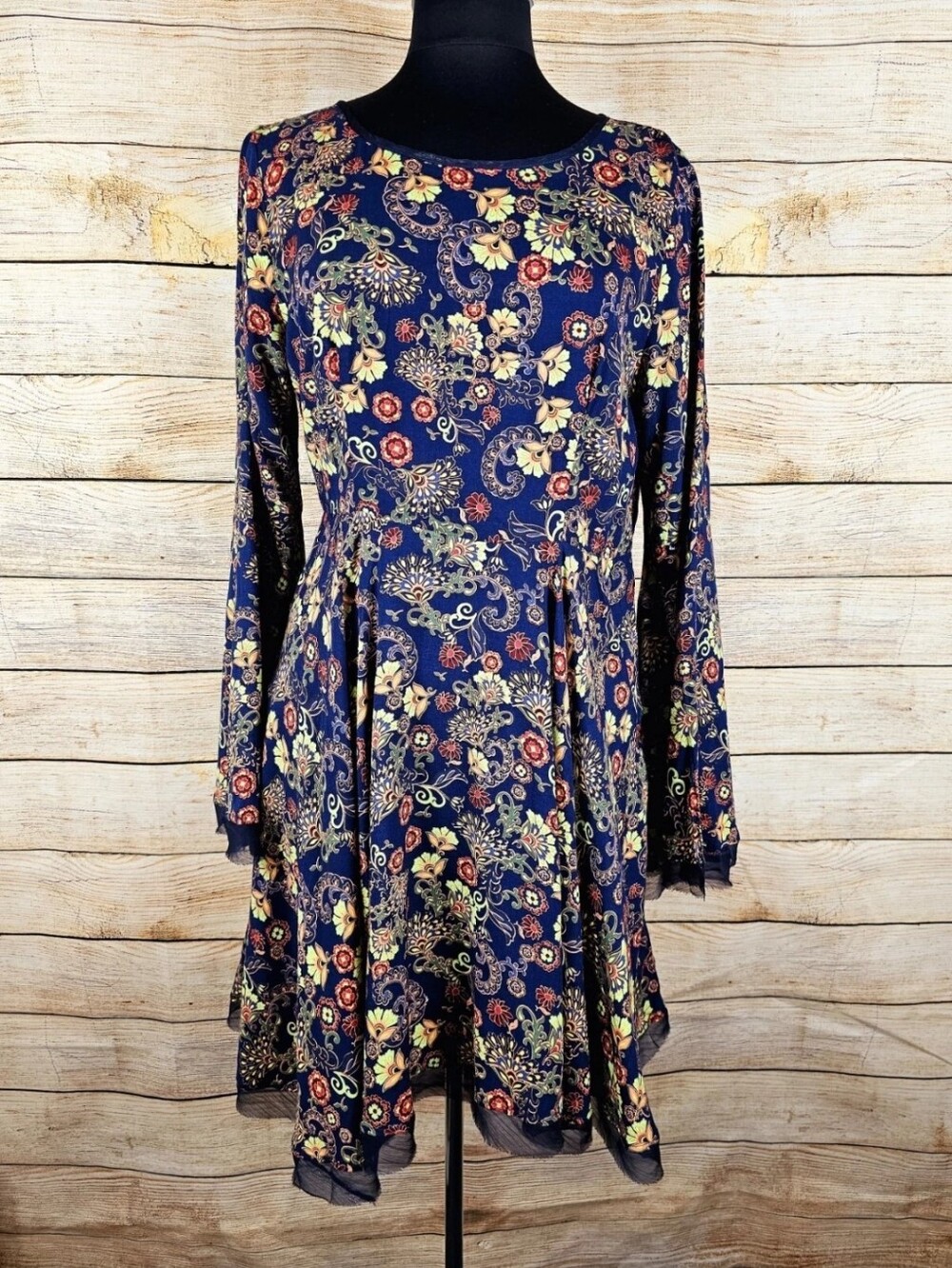 NWT Aryeh A-line Long Sleeve Floral Print Dress Size Large